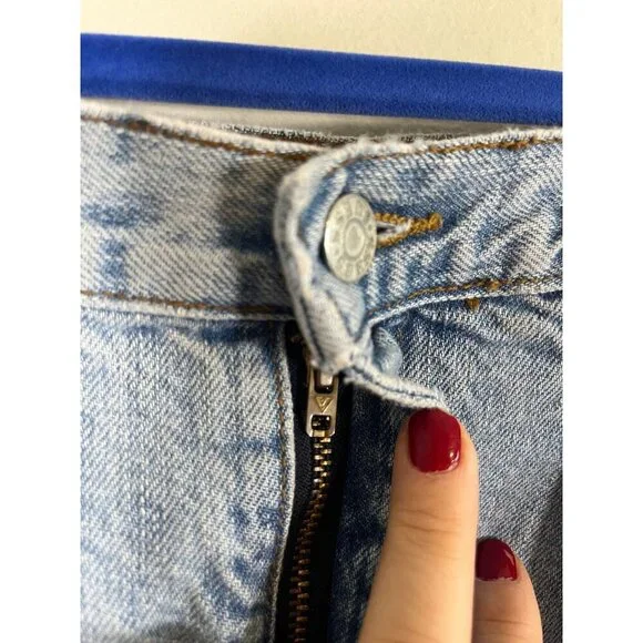 Vintage High Waisted Cuffed Denim 31 Blue Shorts 90s Mom Twee Cowgirl Western - Picture 5 of 15